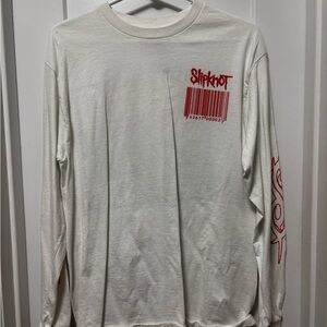 Spencer's White and Red Slipknot Graphic Long Sleeve Shirt